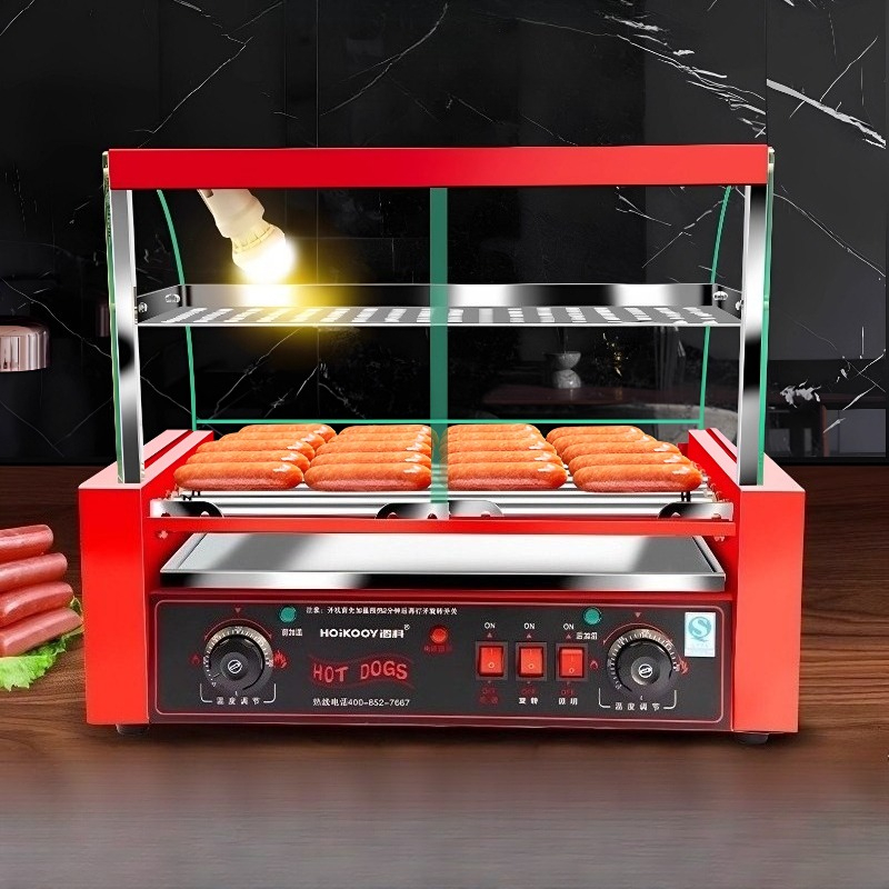 Hot Dog Press - Commercial 7-tube sausage grill machine 1050W